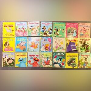 Vintage A Little Golden Book Walt Disney and Sesame Street Kids Book Set